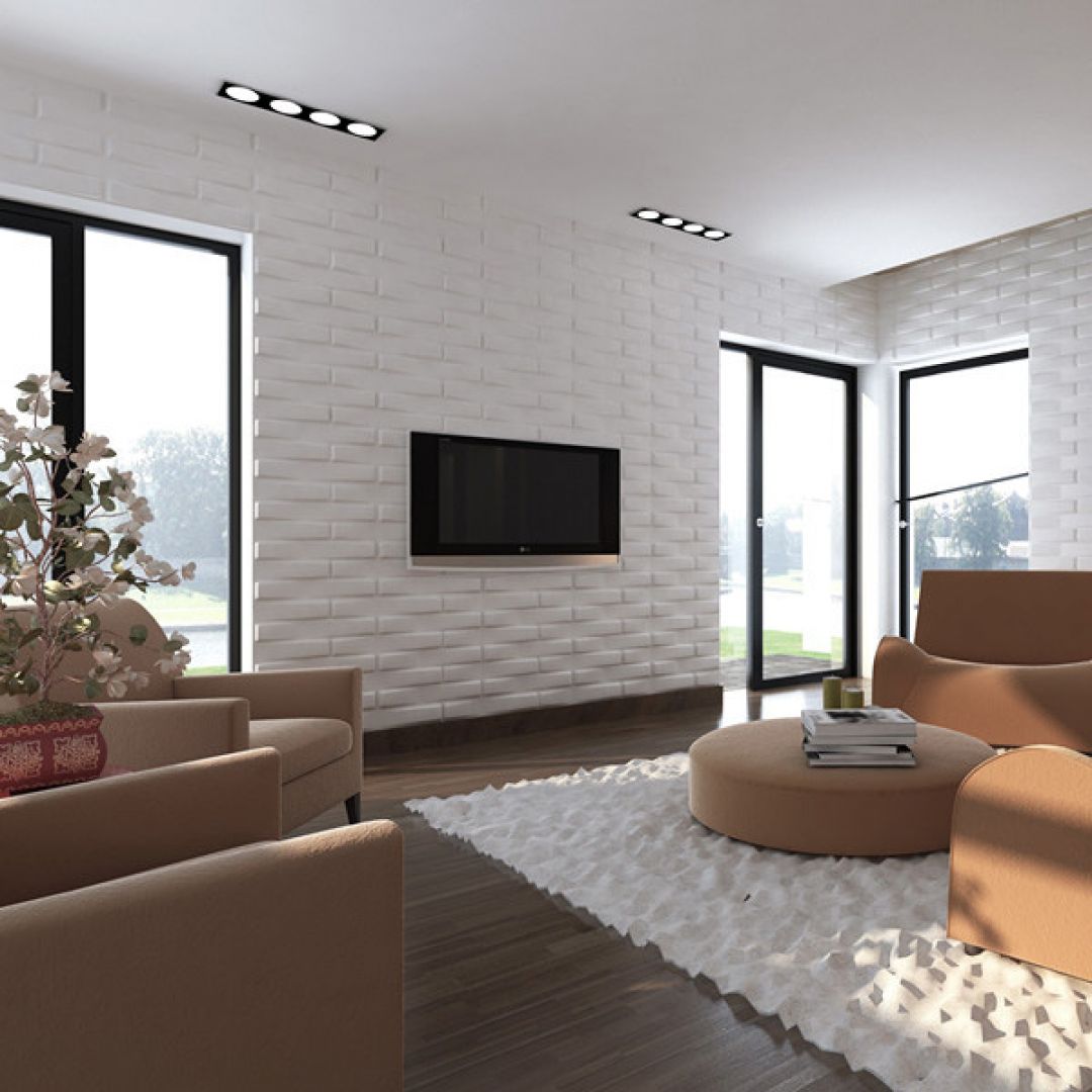 Tranh gạch 3D ốp tường phòng khách