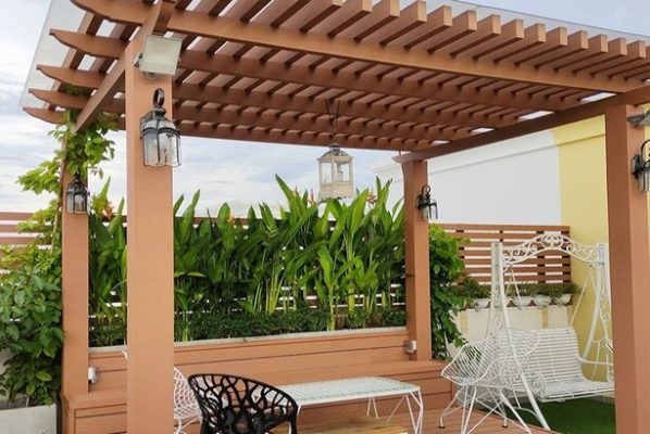 Thanh lam gỗ nhựa composite WPC vân gỗ tự nhiên dùng làm che nắng